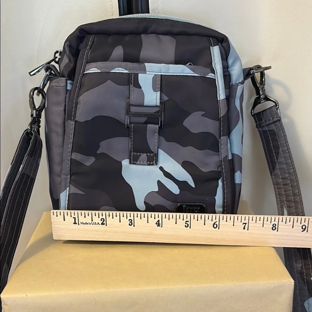 Lug Gray and Black Crossbody Bag Durable Compact Design - Picture 3 of 10